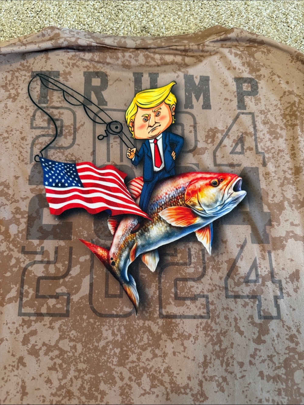 VAGABOND Desert Camo Long Sleeve Performance Top Trump Fishing 2024 America